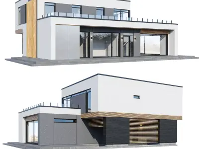 Modern house Premium 3D model