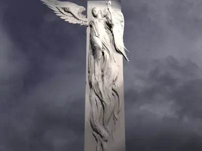 Grand Angel art Sculpture for print 3D model