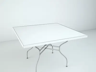Square Mosaic Dining Table 2 3D model
