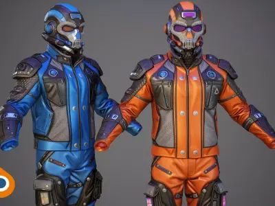 Sci-Fi Clothing Pack 02 - Basic Low-poly 3D model