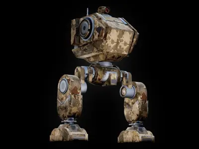 Doomshot - Transformer Mech Low-poly 3D model