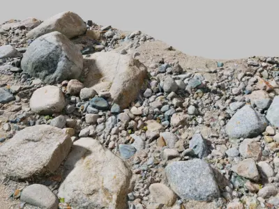 River Stone Pebbles Sand Rocks Scan PBR Low-poly 3D model