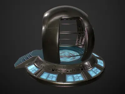 Teleporter space door portal Low-poly 3D model