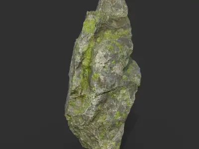 Low poly Mossy Rock Formation A 190416 Low-poly 3D model