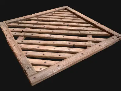 Medieval Wooden Floor  Ceiling Low-poly 3D model