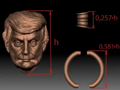 Door knocker Trump 3D printable 3D print model