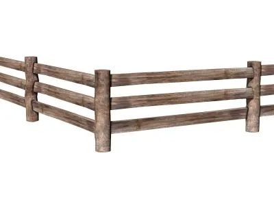 Wooden Fence  Low-poly 3D model