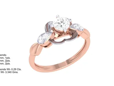  Women Ring MTL 3dm STL OBJ FBX Details 3D print model 8