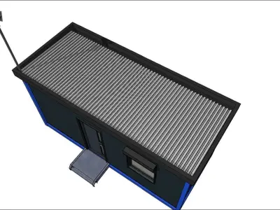 container guard booth 600cm x 250cm many formats 3D model buy