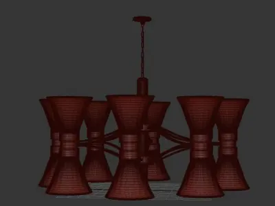 chandelier made of glass and gold 3D model purchase