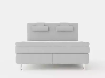 Meja Continental Bed 160x200cm Light Gray Low-poly 3D model