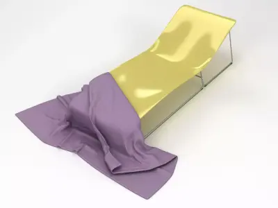 Viteo Slim Line Sun Lounger with Towel 3D model