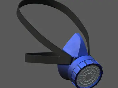 Gas mask protection futuristic technology armor  Low-poly 3D model