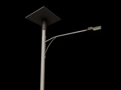 Solar Street Light Low-poly 3D model purchase