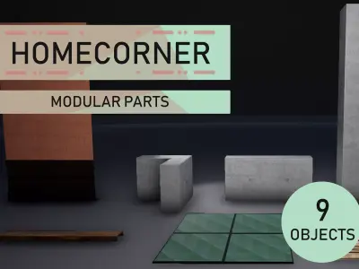 Modular Environment Assets Low-poly 3D model