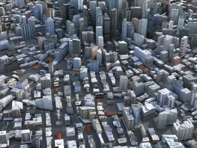 City 72 Low-poly 3D model
