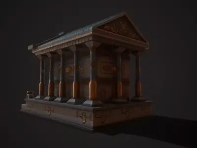Roman Greek Temple Low-poly 3D model