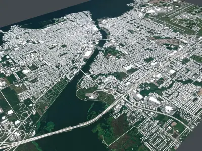 Cityscape Oshkosh Wisconsin USA 3D model