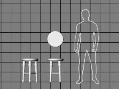 Dolls House Miniature 4 legged Stool 12th Scale Free 3D print model