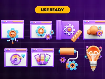 Design and Development 3d Illustration  Icon Pack 3D model