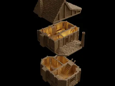 Medieval Apothecary Tabletop Terrain 28 MM 3D print model