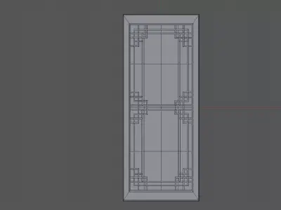 asian traditional door 3D model