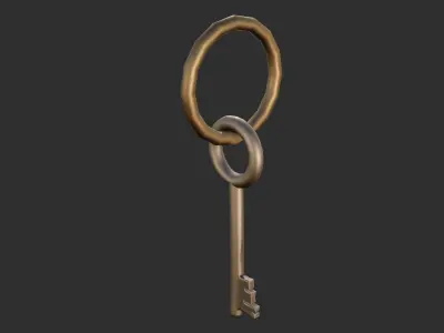 a key Low-poly 3D model