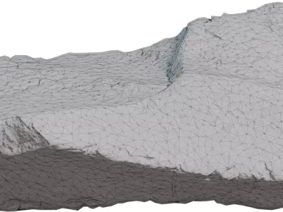 High Resolution Cliff Rock Chunk Low-poly 3D model