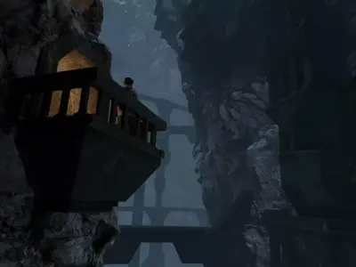3D model kitbash of Mines of Moria Low-poly 3D model