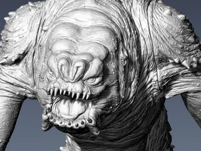 Rancor alien creature with claws 3D print model