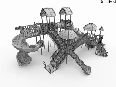 Outdoor Playground for Children 3D Model Pack