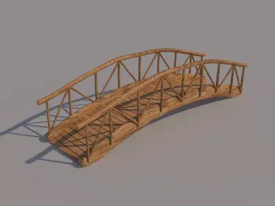 Log Bridge 3D model