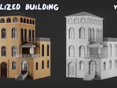 Stylized Building-Vol02 Low-poly 3D model