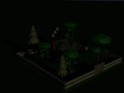 Forest House  Low-poly 3D model