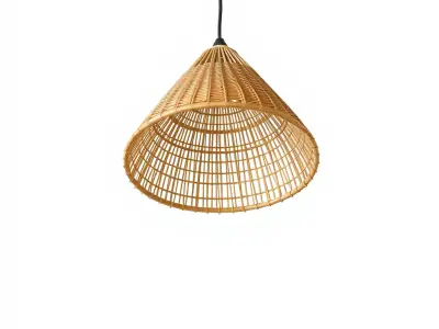 Modern Rattan Pendant Light Model Pack Low-poly 3D model