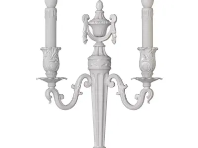Gold Antique sconce Light in classic style Wall lamp candlestick 3D model