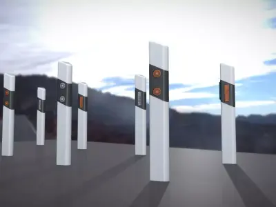 Roadside posts low-poly Low-poly 3D model