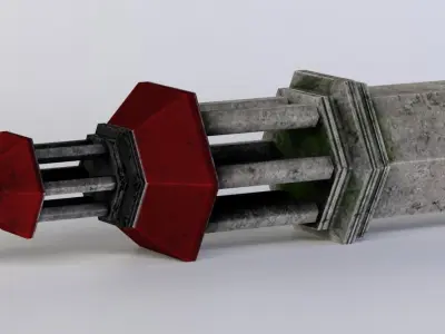 Small grey tower Low-poly 3D model