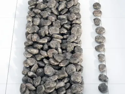 Rock stone collection gray 3D model