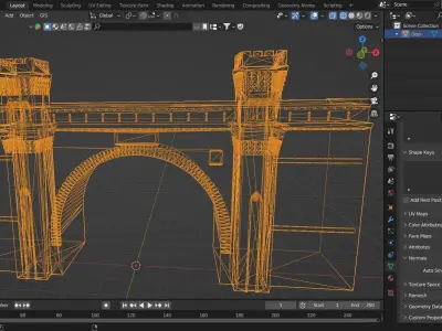 Railway Tunnel Entrance Low-poly 3D model