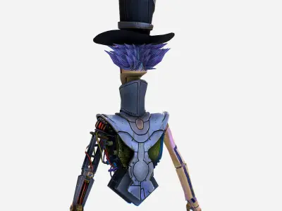 Fantasy Robot Drone with Wires - MadHatter Low-poly 3D model