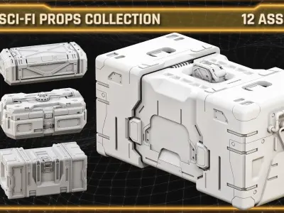 SCI-FI Props Collection BOXES 3D model