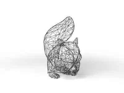 Squirrel Wireframe Low-poly 3D model