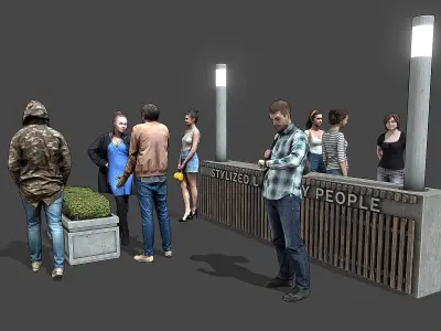 Stylized Lowpoly People Casual Pack Volume 4 Low-poly 3D model