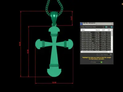 Light Gold 18K Cross Pendant 2CP094 3D print model