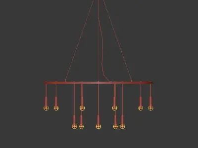 VAGHE circular chandelier with lights 3D model