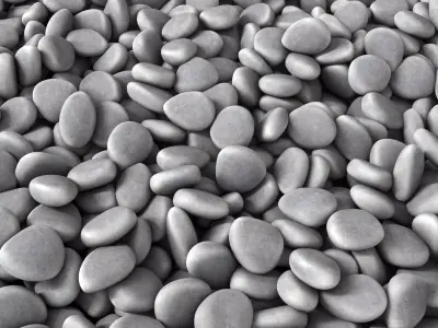 Gray pebble smooth road 3D model