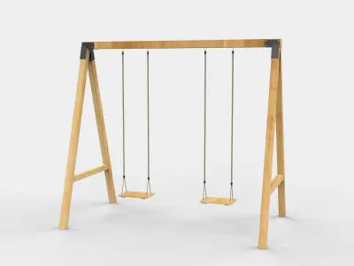 Playground Wooden Swing 3D model purchase