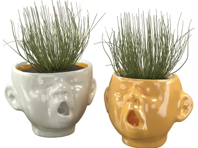 Baby Head Pot Planter 3D model