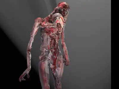 Alien Mutant Zombie 2 Low-poly 3D model